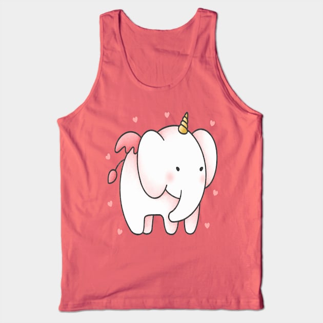 cute elephant unicorn Tank Top by bignosestudios